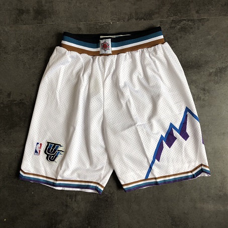 Men NBA Utah Jazz White Shorts 04161->los angeles clippers->NBA Jersey